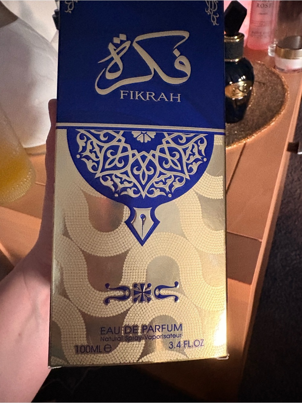 Fikrah Al Wataniah Women’s Eau de Parfum - Navy & Gold Bottle - Picture 4 of 4